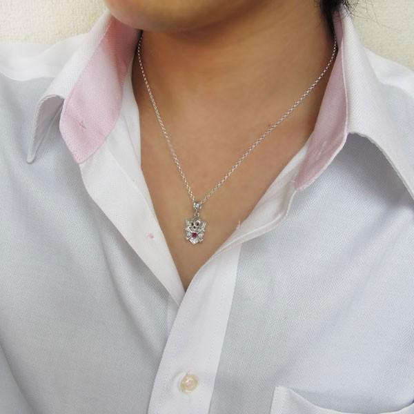 【訳あり・新品】 ルビーネックレス メンズ 髑髏 ドクロペンダント 18金 【KUE4385338295】(157741円)