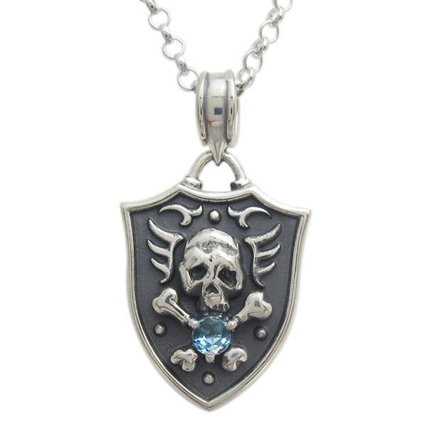 21正規激安 スカルネックレス ブルートパーズ 髑髏ペンダント メンズ スカルネックレス ブルートパーズ 髑髏 シルバーペンダント ドクロ メンズアクセサリー Dagl Tg
