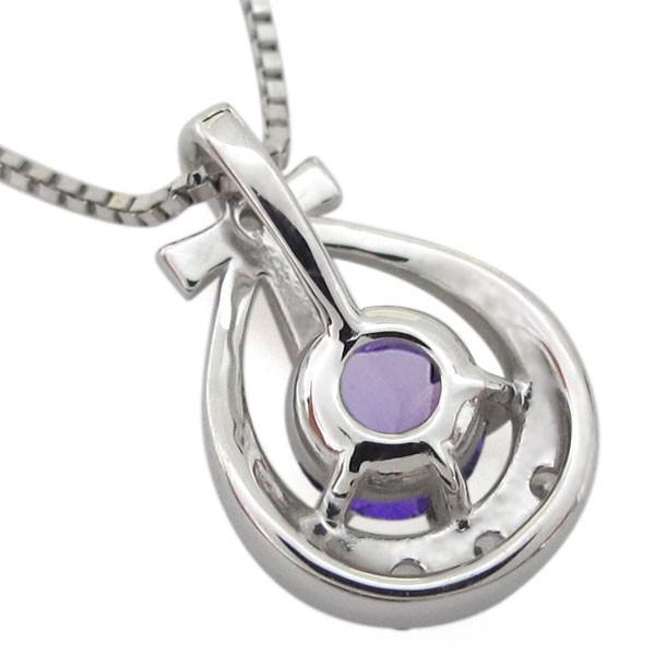 現品発送 クロスネックレス アメジスト 雫 ティアドロップ ペンダント K18 【J1133413666】(40769円)