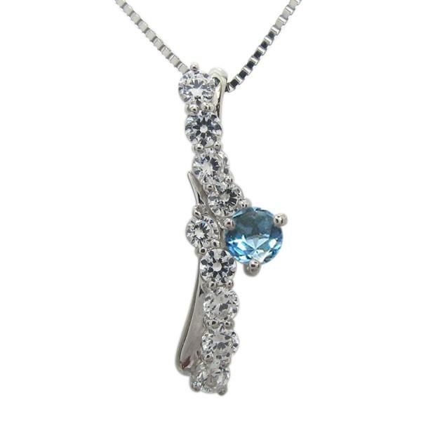 プラチナ ネックレス ブルートパーズ 結婚記念日 プレゼント ペンダント クリスマス ポイント消化