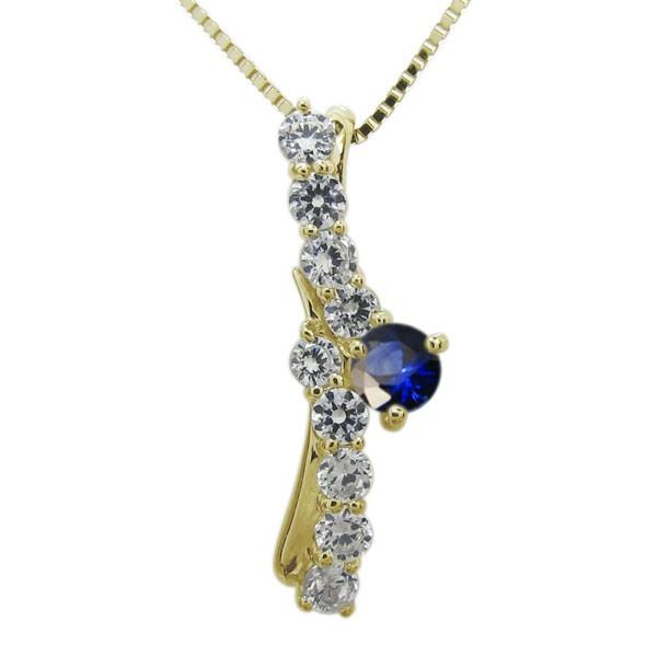 公式店舗 サファイアペンダント 結婚10周年 プレゼント メモリアル 10金 ネックレス 注目ブランド Secretoftheislands Com