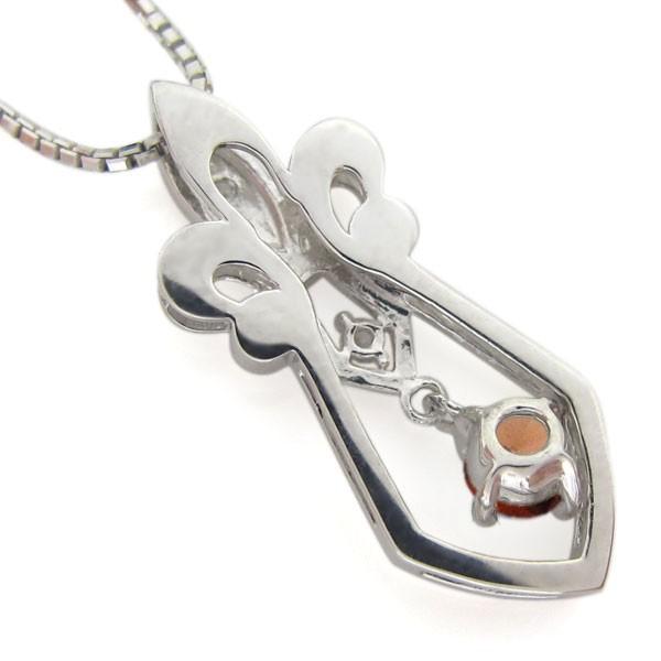 メンズ ネックレス ダガー 百合の紋章 ガーネット ペンダント K10