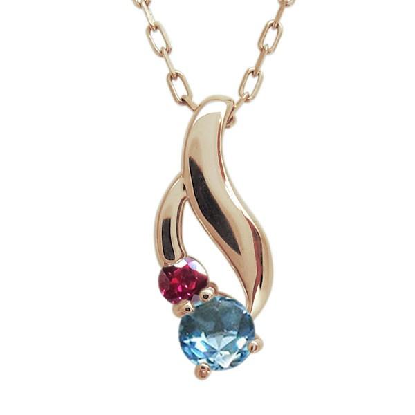 レディース ブルートパーズ ネックレス K10 ペンダント シンプル