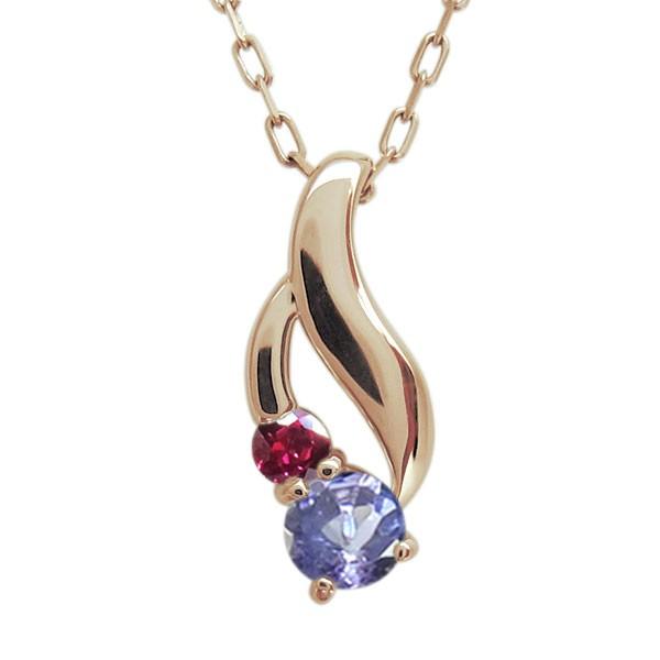 レディース タンザナイト ネックレス K10 ペンダント シンプル
