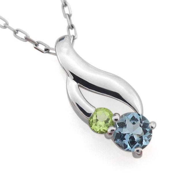 レディース アクアマリンサンタマリア ネックレス K10 ペンダント シンプル_4