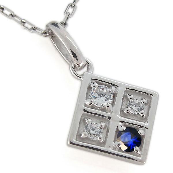 ネックレス レディース 18金 18k ダイヤモンド スクエア 四角 ペンダント シンプル_4