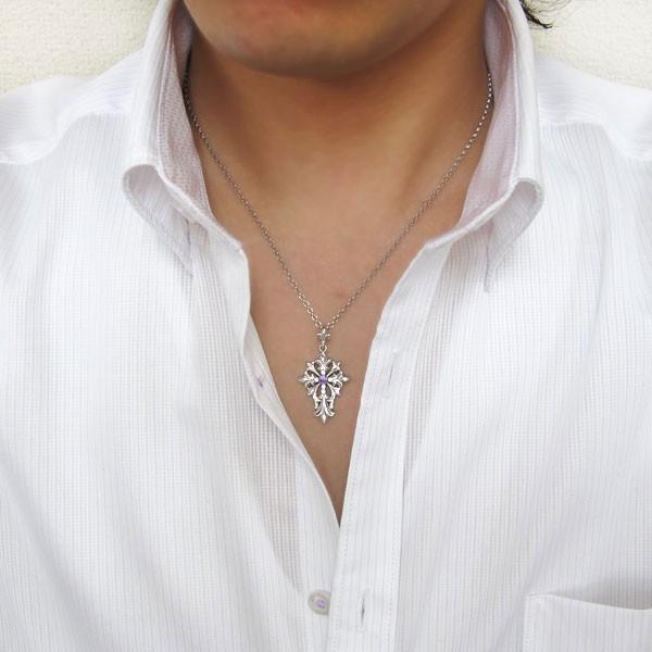 【値下げ中】 18金 アメジストネックレス メンズ クロスペンダント 【AAA4300168833】(154678円)