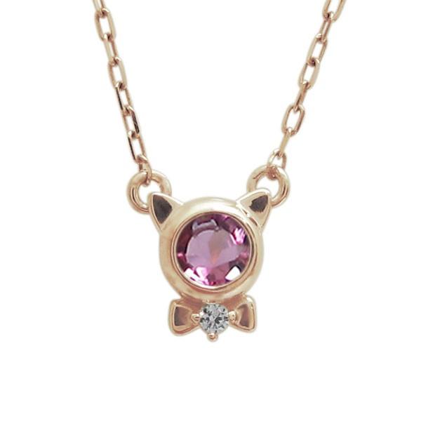 10金 ネックレス 猫 ねこ ペンダント レディース 誕生石