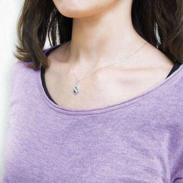 18金 雫 しずく ネックレス レディース ペンダント サファイア