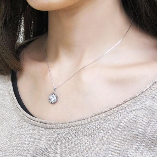 鑑定書付ネックレス ダイヤモンド ネックレス フラワー VS(0.5ct) K18