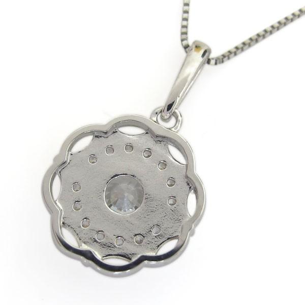 鑑定書付ネックレス ダイヤモンド ネックレス フラワー VS(0.5ct) K18