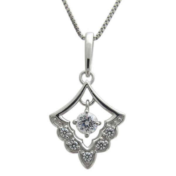 ネックレス レディース 人気 大人かわいい ダイヤモンド シルバー