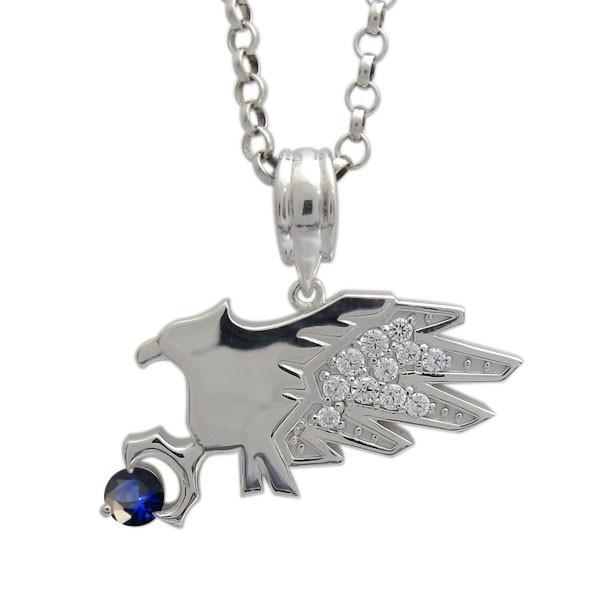 値頃 サファイア 天然石 鷹 ホーク 鷲 イーグル ネックレス シルバー メンズ タカ ワシ シルバー メンズ ネックレス サファイア メンズ アクセサリー