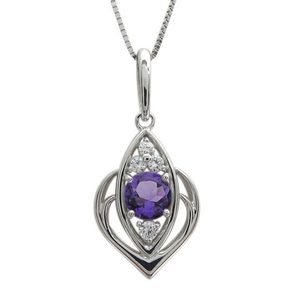アメジスト ネックレス レディース 人気 大人 上品 SV925