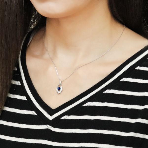 ネックレス レディース 30代 40代 50代 上品 大人 サファイア 18金の画像