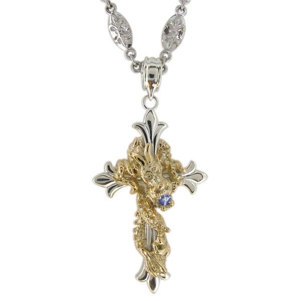 日本に 12月誕生石 タンザナイト クロス コンビ 18金 プラチナ メンズネックレス タンザナイト K18 プラチナ メンズ コンビネックレス クロス メンズアクセサリー Www Solidarite Numerique Fr