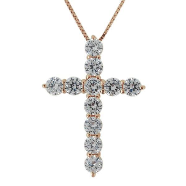 が大特価！ ネックレス ダイヤモンド ペンダント カジュアル レディース 十字架 クロス 18金 ネックレス、ペンダント