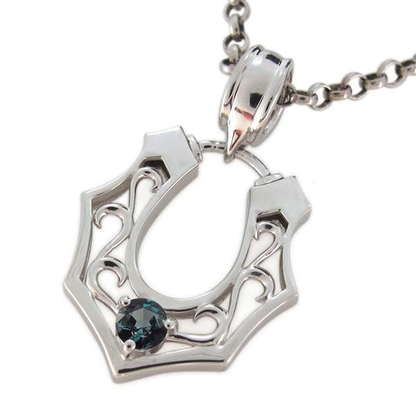 馬蹄 ネックレス シルバー アレキサンドライト メンズ ペンダント 唐草