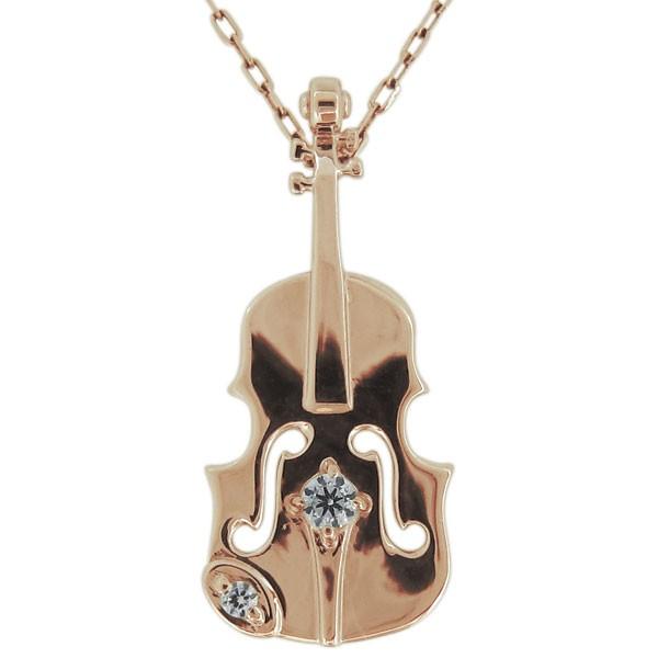 トップ ネックレス レディース 18金 楽器 ダイヤモンドペンダント 音楽 バイオリン ネックレス、ペンダント