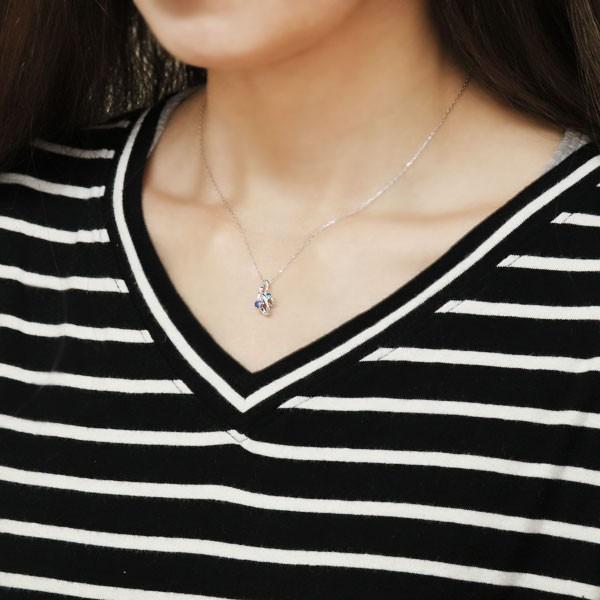 レディース ネックレス プラチナ シンプル 上品 タンザナイト 12月誕生石 クリスマス ポイント消化_1