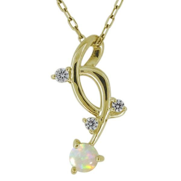 レディース ネックレス シンプル 20代 30代 40代 プレゼント 彼女 妻 オパール 10金