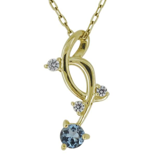 レディース ネックレス シンプル 20代 30代 40代 プレゼント 彼女 妻 アクアマリンサンタマリア 10金