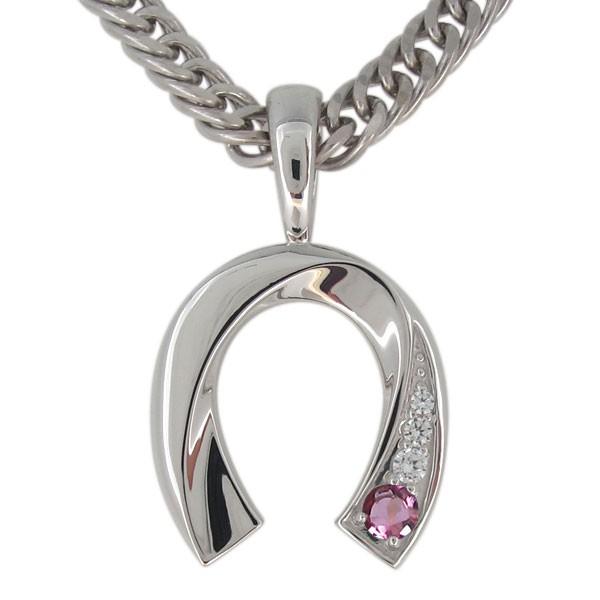 ネックレス メンズ 馬蹄 10月誕生石 ピンクトルマリン プラチナ 喜平 ペンダント クリスマス ポイント消化(60922円)