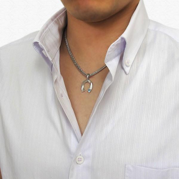 【売り切りお値下げ】 ネックレス メンズ 馬蹄 11月誕生石 ブルートパーズ プラチナ 喜平 ペンダント クリスマス ポイント消化 【RIZ1924641801】(69230円)