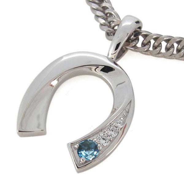 【売り切りお値下げ】 ネックレス メンズ 馬蹄 11月誕生石 ブルートパーズ プラチナ 喜平 ペンダント クリスマス ポイント消化 【RIZ1924641801】(69230円)