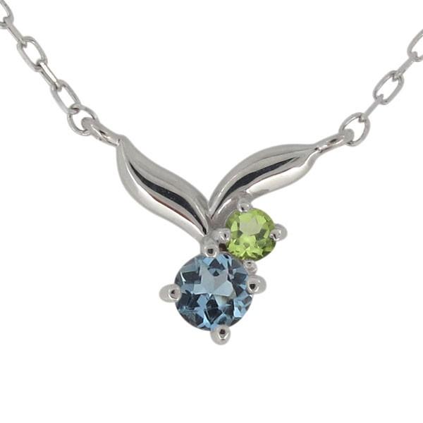 リーフ ネックレス プラチナ アクアマリンサンタマリア レディースペンダント 葉っぱ クリスマス ポイント消化