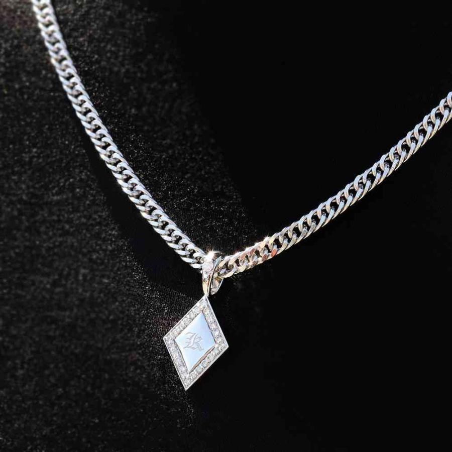ネックレス トップ プラチナ 喜平用 イニシャルペンダント アメジストの画像