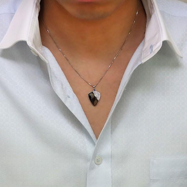 【最終値下げ】 プラチナ メンズ ネックレス ギター ピック メンズ サファイア ペンダント 音楽 【L2593520647】(93290円)