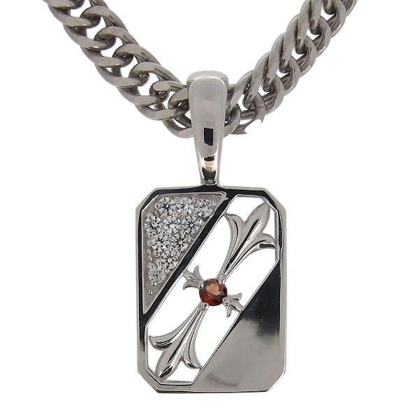 生まれのブランドで 1月 ガーネット 喜平 クロス プラチナ メンズ ネックレス ペンダント ガーネット プラチナ ネックレス メンズ メンズ アクセサリー