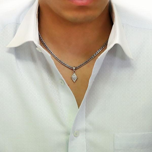プラチナ ネックレス トップ メンズ 4月誕生石 ダイヤモンド 喜平用