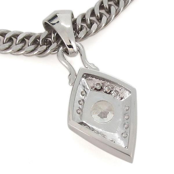 プラチナ ネックレス トップ メンズ 4月誕生石 ダイヤモンド 喜平用