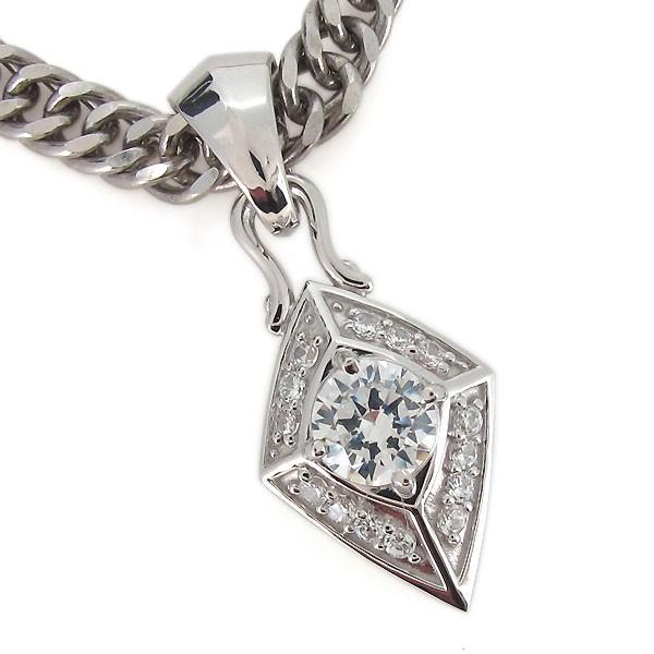 プラチナ ネックレス トップ メンズ 4月誕生石 ダイヤモンド 喜平用