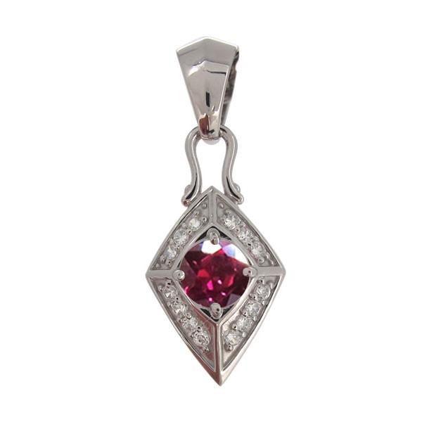 メンズネックレス ペンダントトップ シルバー ルビー シンプル 喜平