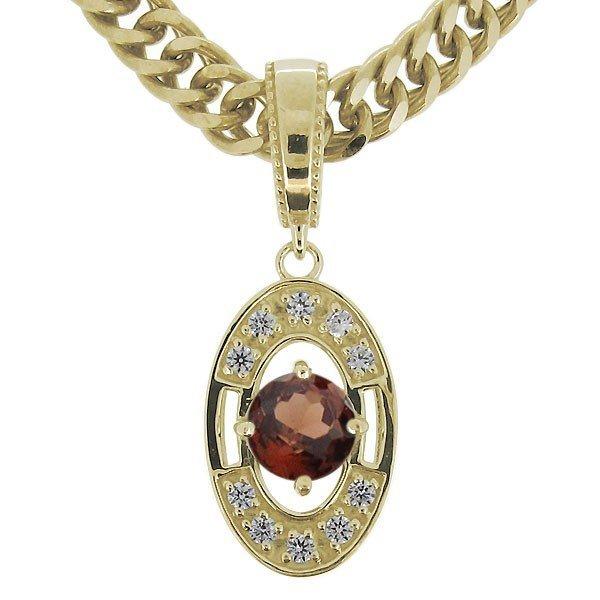 ネックレス メンズ 18k 18金 ガーネット 喜平ネックレス シンプル 店舗