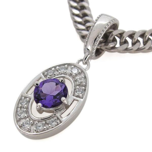 プラチナ ネックレス 喜平 メンズ アメジストネックレス 30代 40代 50