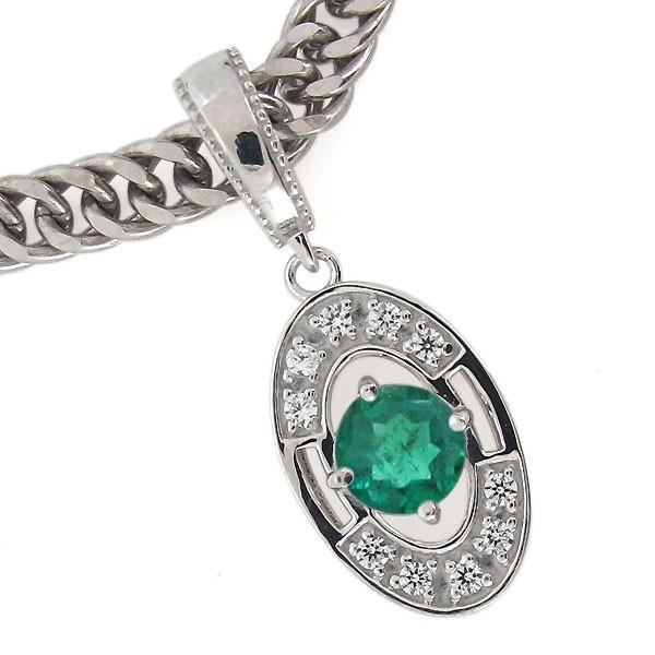 「送料無料・年末感謝」 ペンダントトップ メンズ プラチナ トップのみ エメラルド 喜平用 【JSB3084783714】(110961円)