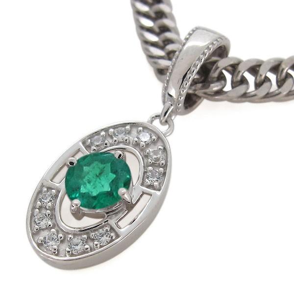 「送料無料・年末感謝」 ペンダントトップ メンズ プラチナ トップのみ エメラルド 喜平用 【JSB3084783714】(110961円)