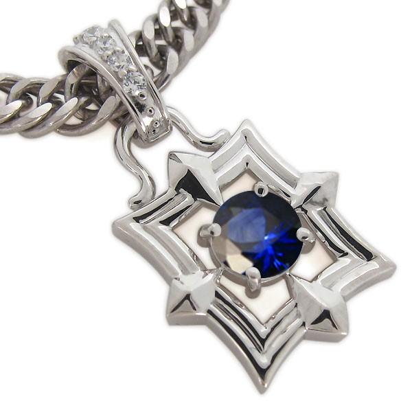 ペンダントトップ プラチナ メンズ 9月誕生石 サファイア 喜平用
