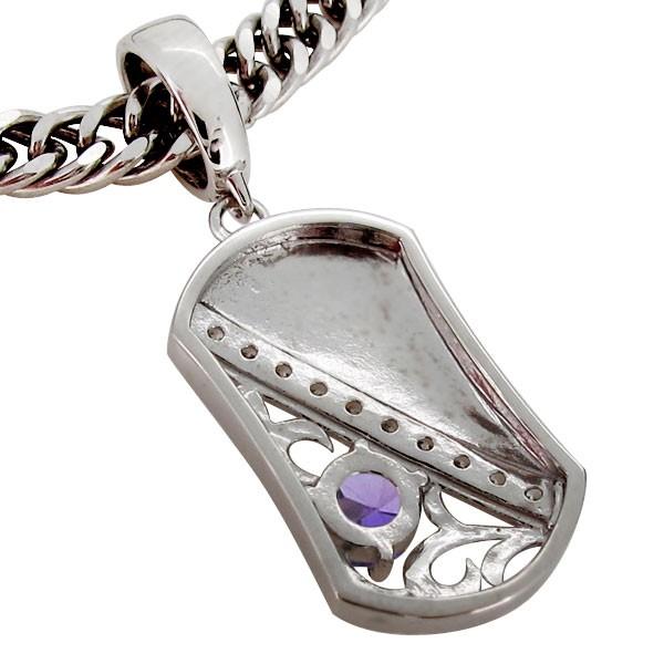 お値下げ プラチナ ネックレス メンズ 喜平 アメジストペンダント 唐草 【1455555078】(52357円)