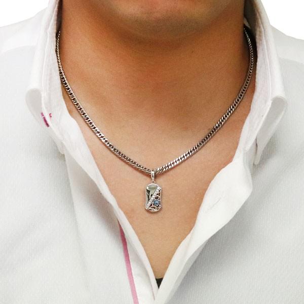 ペンダントトップ プラチナ メンズ プレート 喜平用 アクアマリンサンタマリアの画像