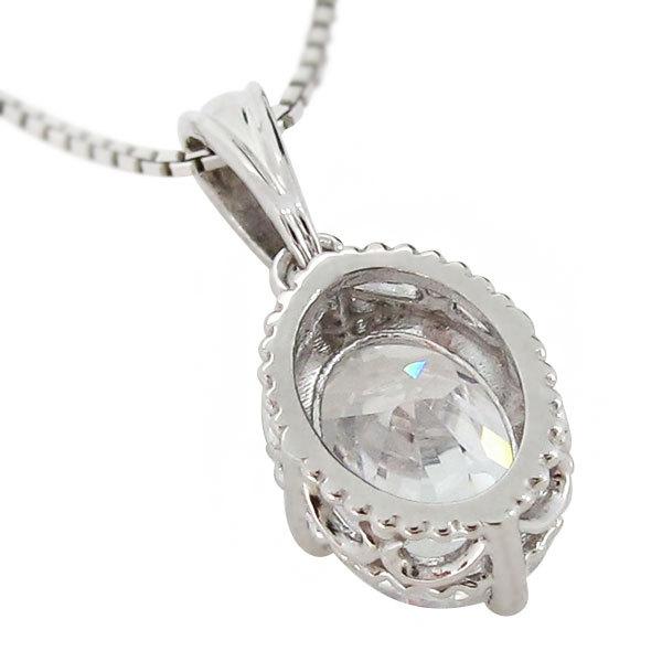 ネックレス レディース シンプル 一粒 キュービックジルコニア 18k 18金 ペンダントの画像
