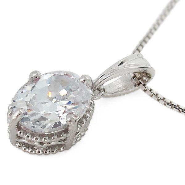 ネックレス レディース シンプル 一粒 キュービックジルコニア 18k 18金 ペンダントの画像