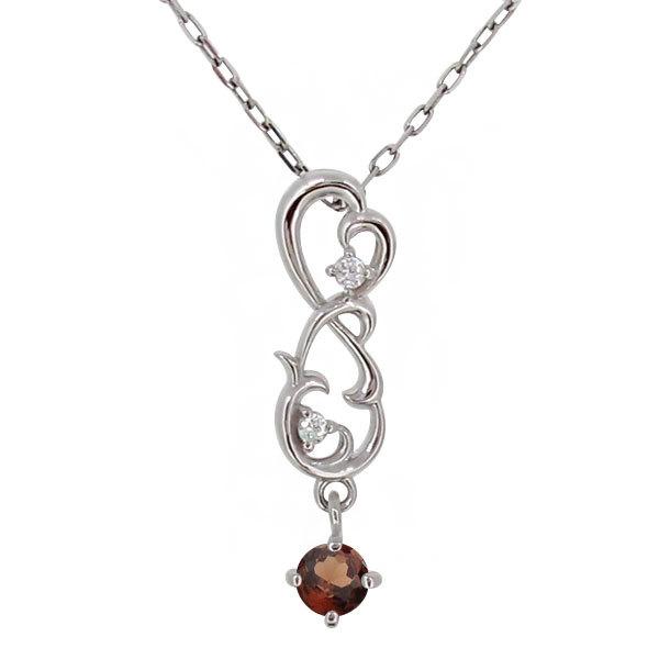 インフィニティ ネックレス レディース プラチナ pt900 ガーネット ペンダント 無限 モチーフ ナンバー 8