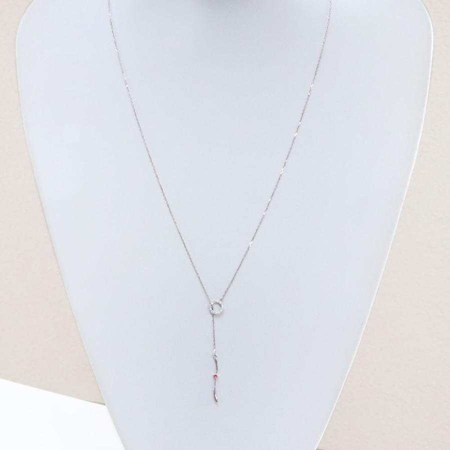 18金 18k ネックレス ロング Y字 ラリエットネックレス ゴールド ピンクトルマリンの画像