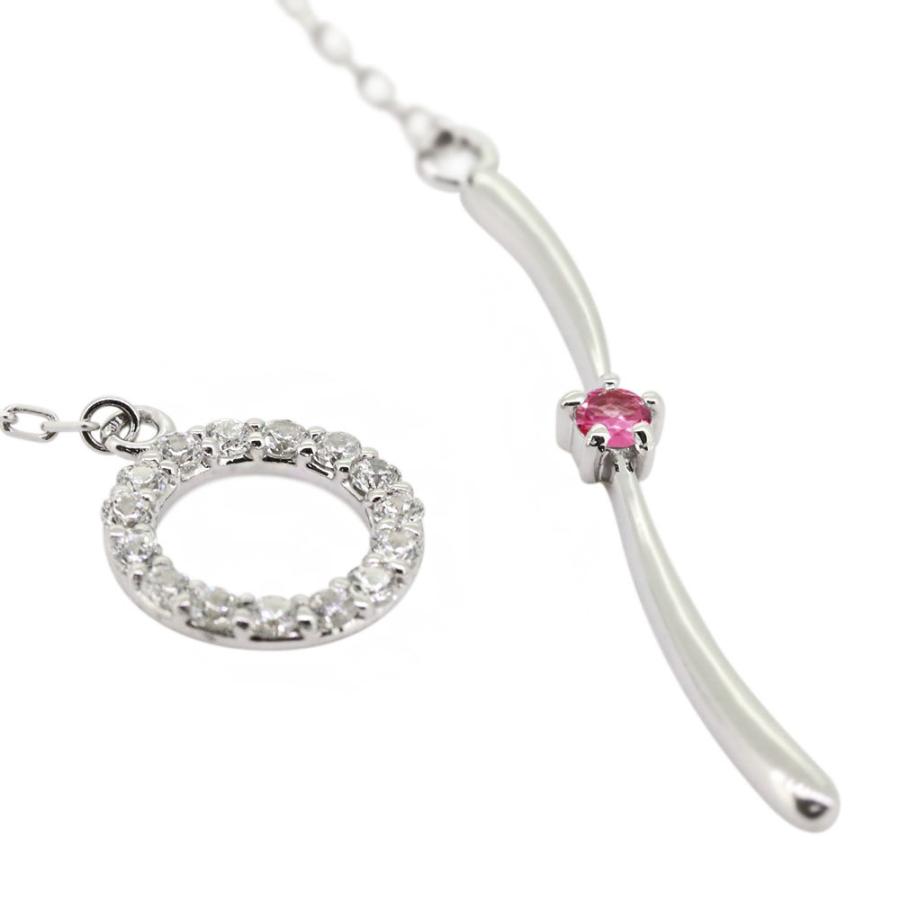 18金 18k ネックレス ロング Y字 ラリエットネックレス ゴールド ピンクトルマリンの画像