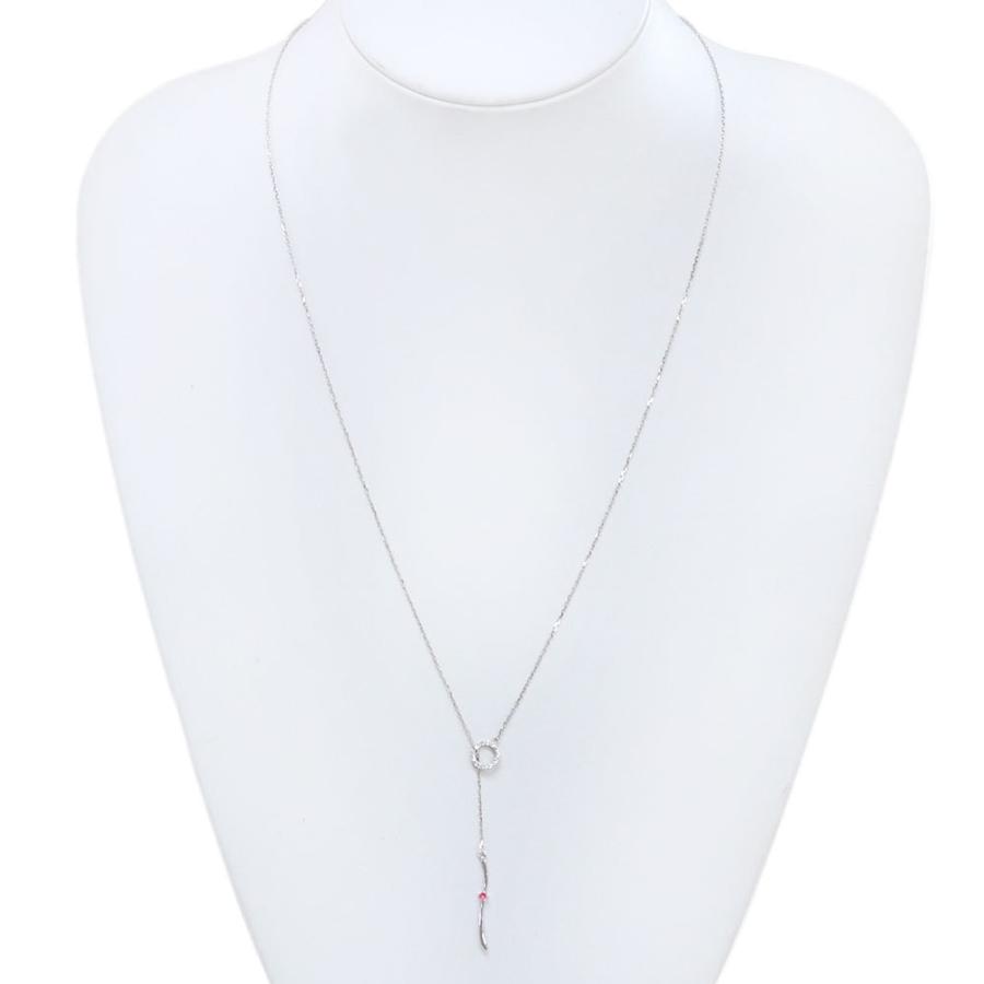 18金 18k ネックレス ロング Y字 ラリエットネックレス ゴールド ピンクトルマリンの画像